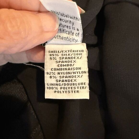 Diane Von Furstenberg Silk Ernestina Dress Black Shift -No Belt Lace Trim Size 4 - Picture 9 of 13